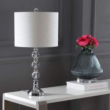 Paul 26" Crystal/Metal LED Table Lamp - JONATHAN Y